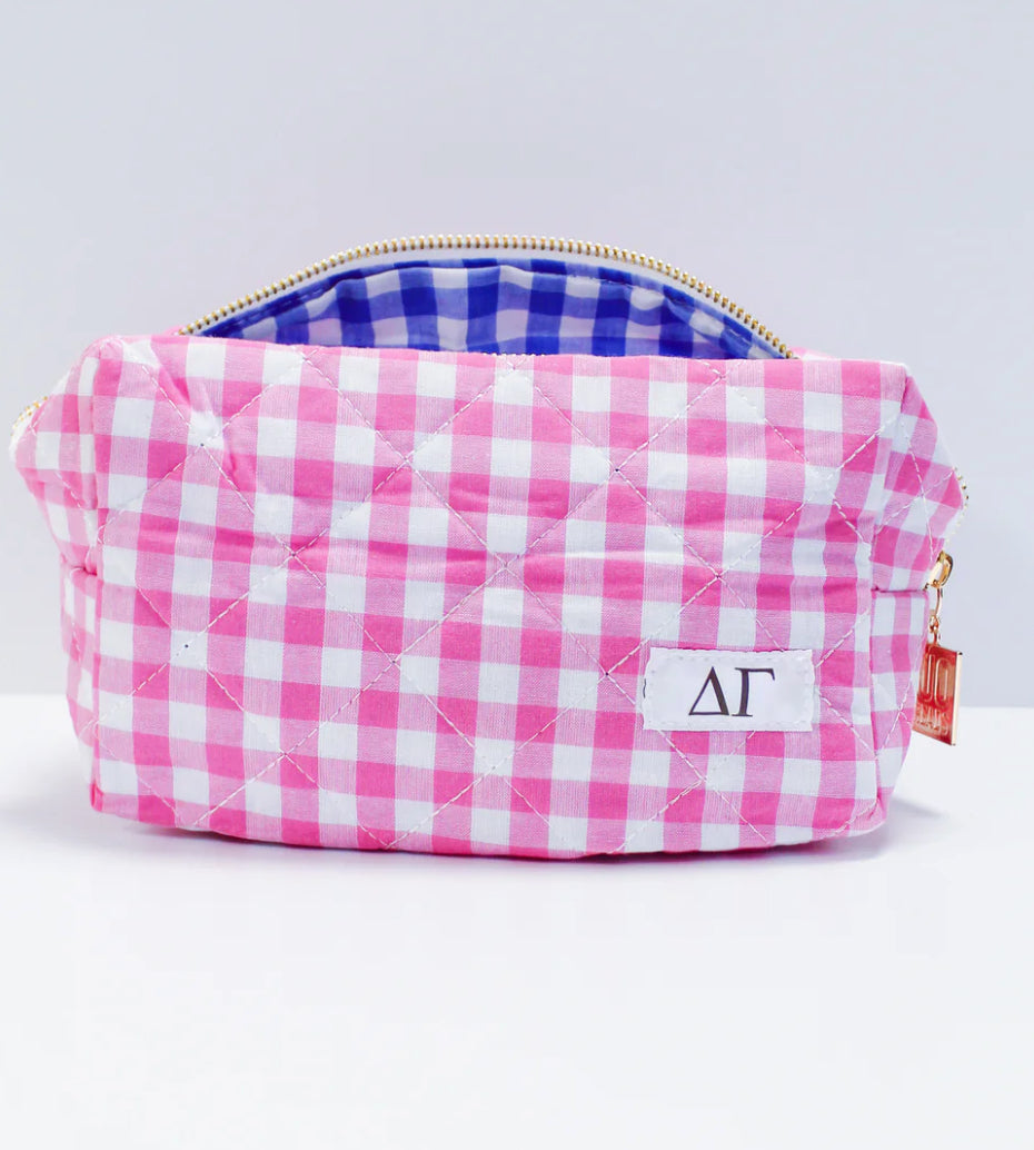 Delta Gamma Gingham Makeup Bag