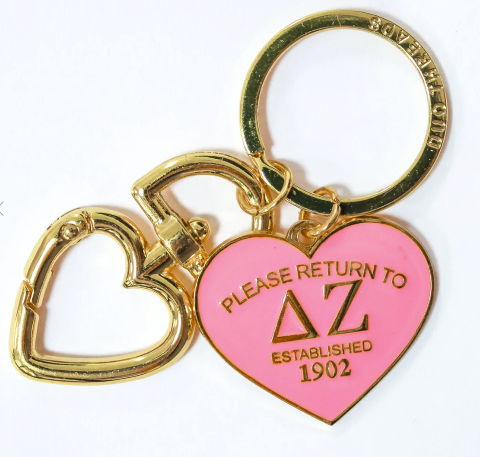 Delta Zeta Heart Keychain