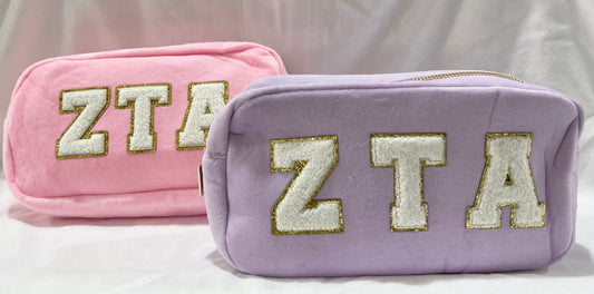 Zeta Tau Alpha Chenille Cosmetic Bag