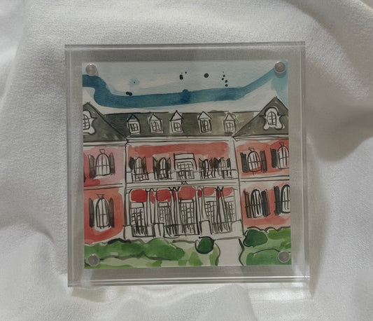 Kappa Delta Acrylic Framed House Painting