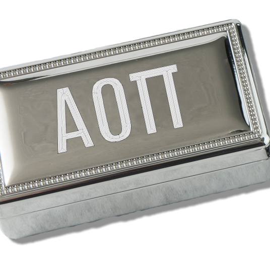 Alpha Omicron Pi Rectangular Pin Box