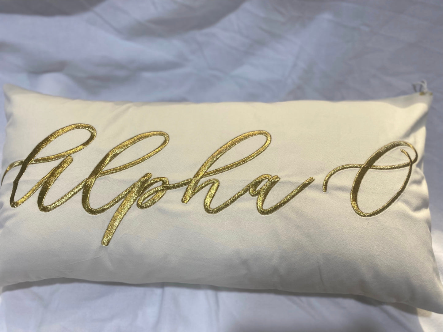 Alpha Omicron Pi Lumbar Pillow