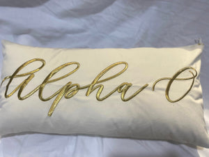 Alpha Omicron Pi Lumbar Pillow