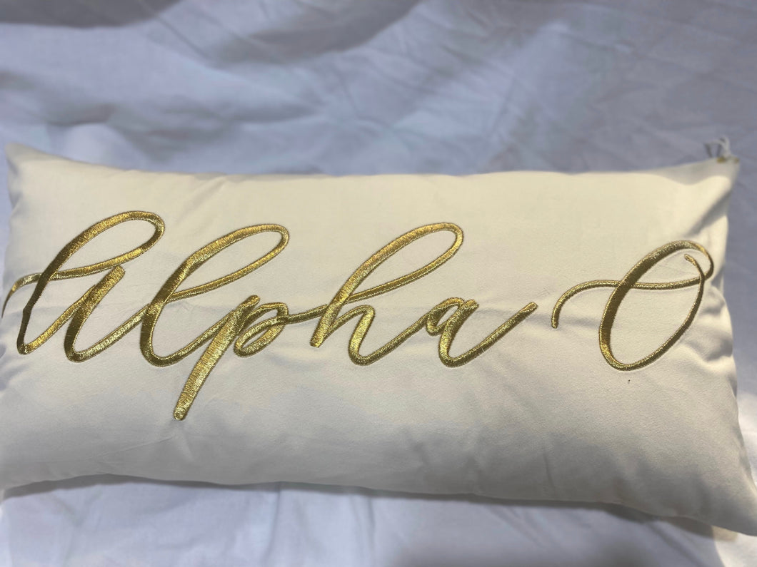 Alpha Omicron Pi Lumbar Pillow
