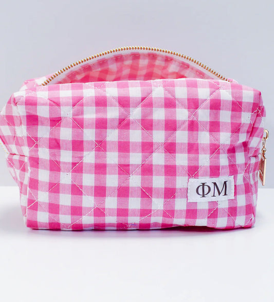 Phi Mu Gingham Makeup Bag