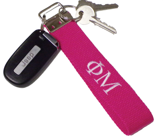 Phi Mu Wristlet Keychain