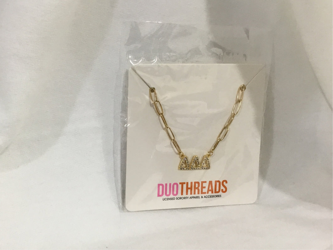 Delta Delta Delta Rhinestone Necklace