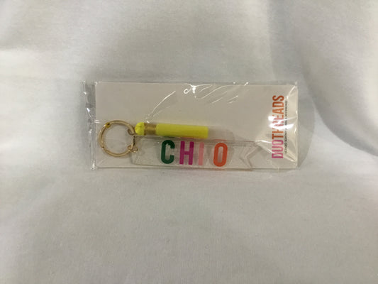 Chi Omega Multicolored Keychain