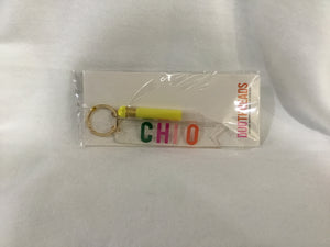 Chi Omega Multicolored Keychain