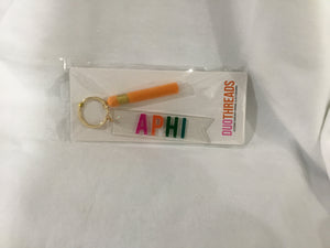 Alpha Phi Multicolored Keychain