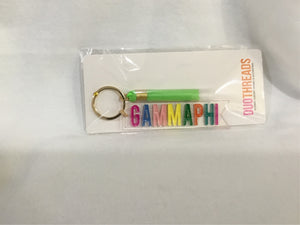 Gamma Phi Beta Multicolored Keychain