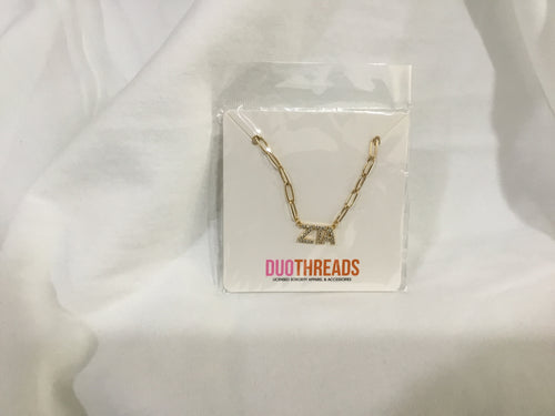 Zeta Tau Alpha Rhinestone Necklace