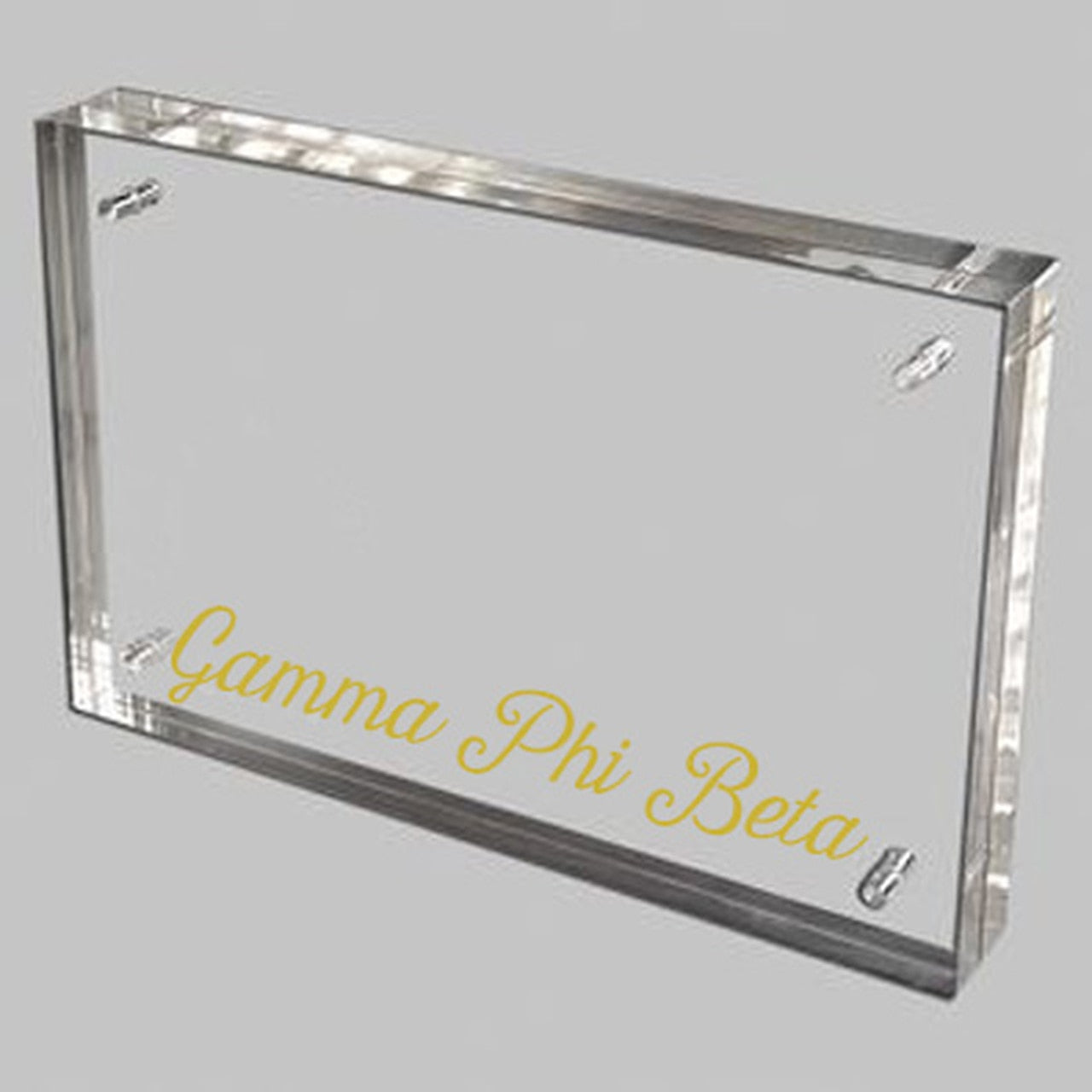 Gamma Phi Beta Gold and Acrylic Picture Frame