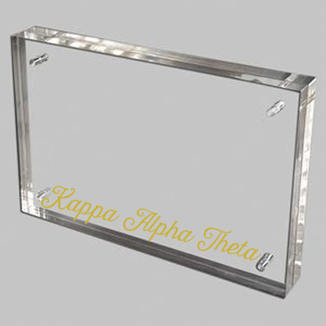 Kappa Alpha Theta Gold and Acrylic Picture Frame