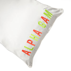 Alpha Gamma Delta Satin Embroidered Pillowcase