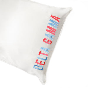 Delta Gamma Satin Embroidered Pillowcase