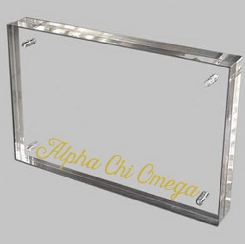 Alpha Chi Omega Gold and Acrylic Picture Frame