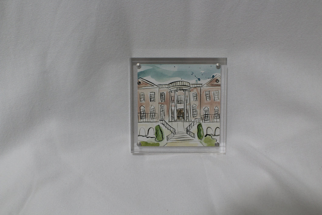 Gamma Phi Beta Acrylic Framed House Painting