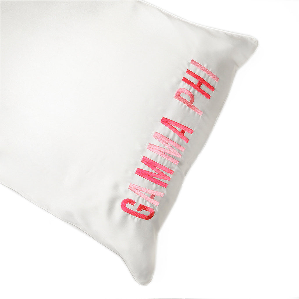 Gamma Phi Beta Satin Embroidered Pillowcase