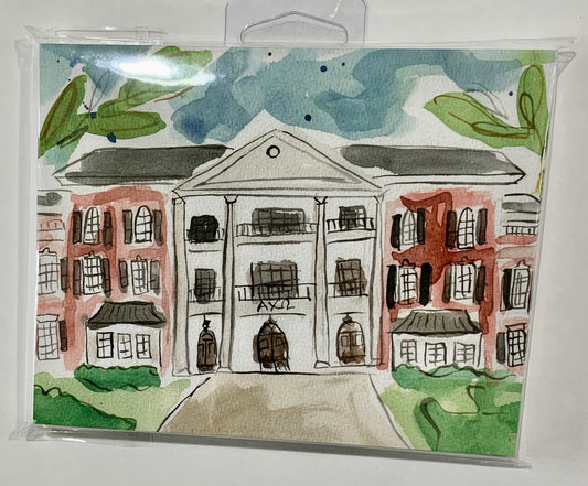 Alpha Chi Omega Sorority House Notecard Set