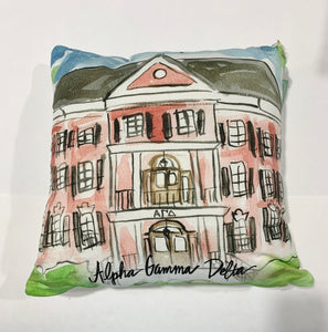 Alpha Gamma Delta Watercolor Sorority House Pillow