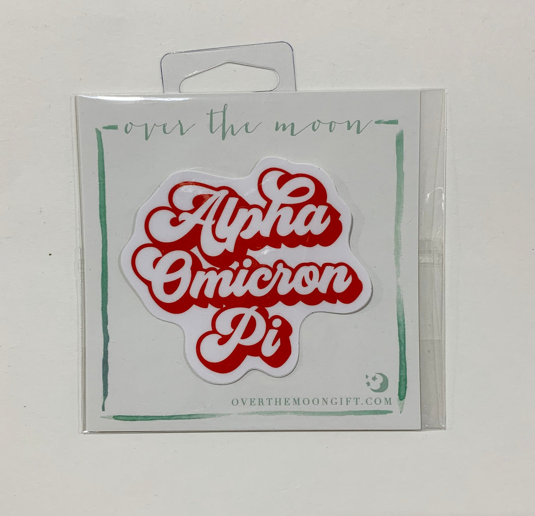 Alpha Omicron Pi Retro Decal