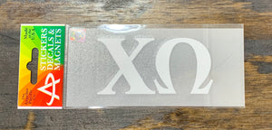 Chi Omega White Car Decal