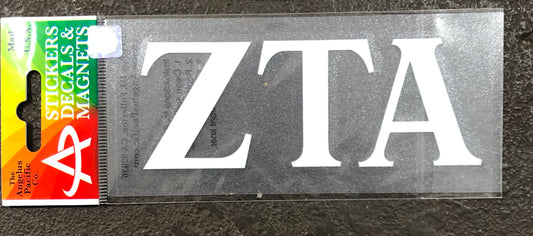 Zeta Tau Alpha White Car Decal