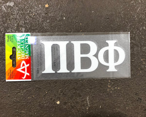 Pi Beta Phi White Car Decal