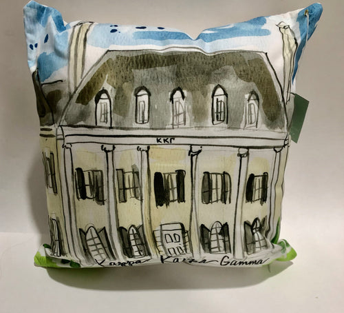 Kappa Kappa Gamma Watercolor House Pillow