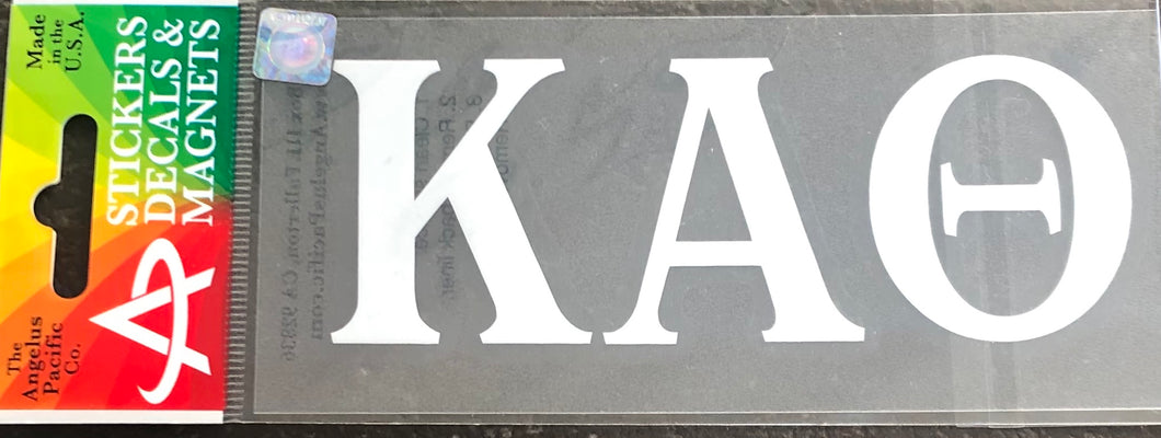 Kappa Alpha Theta White Car Decal