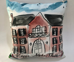 Kappa Alpha Theta Watercolor Sorority House Pillow