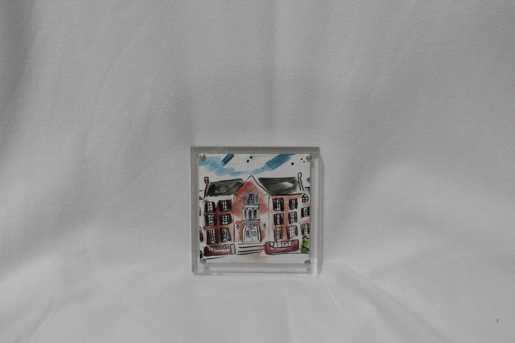 Kappa Alpha Theta Acrylic Framed House Painting