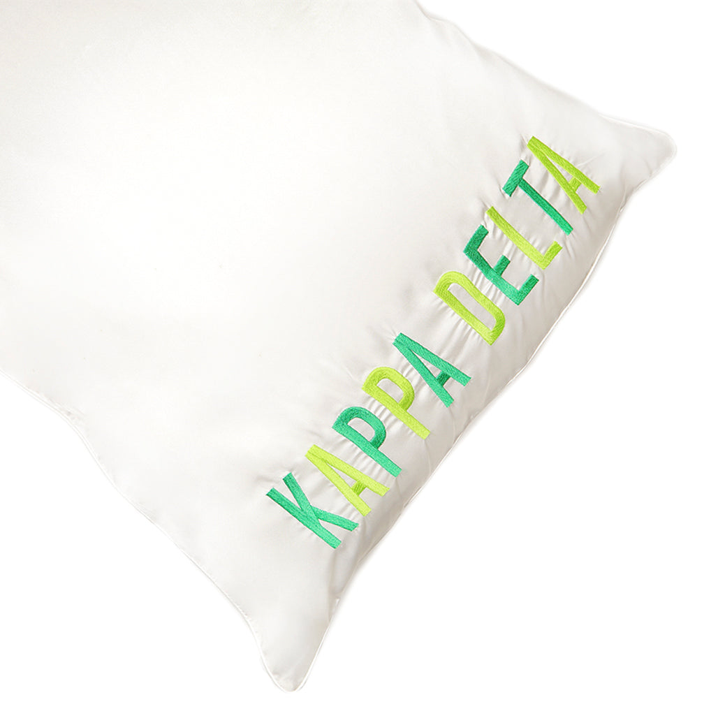 Kappa Delta Satin Embroidered Pillowcase