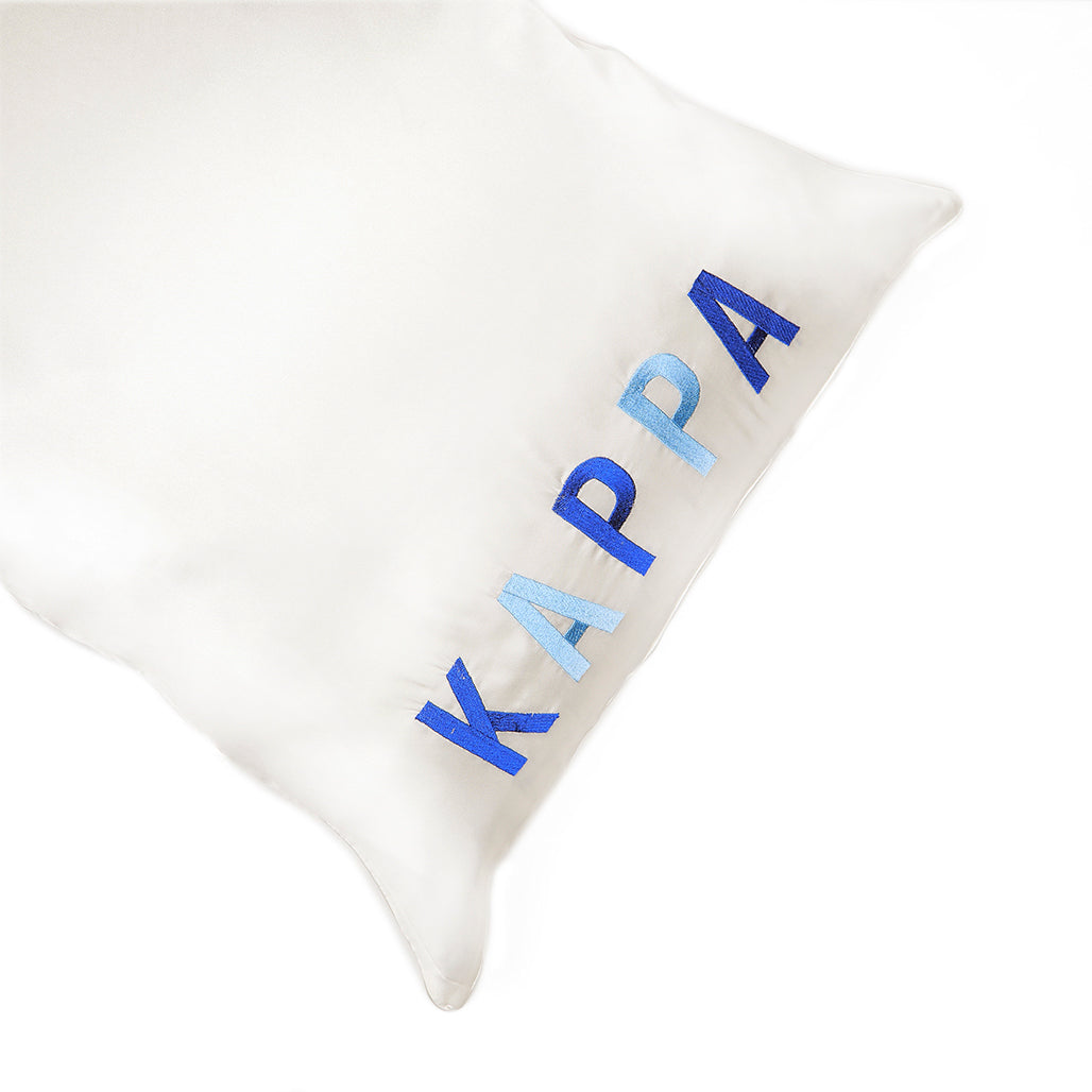 Kappa Kappa Gamma Satin Embroidered Pillowcase