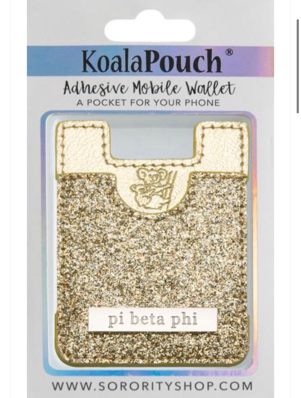Pi Beta Phi Sparkle Phone Wallet-Gold