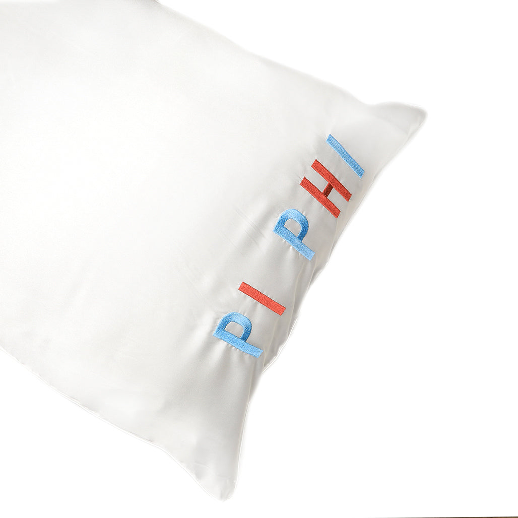Pi Beta Phi Satin Embroidered Pillowcase