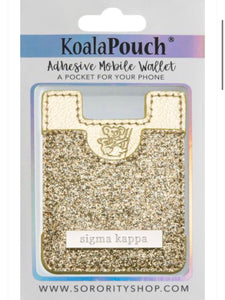 Sigma Kappa Sparkle Phone Wallet-Gold
