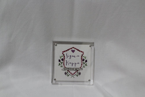Sigma Kappa Acrylic Frame Crest Painting