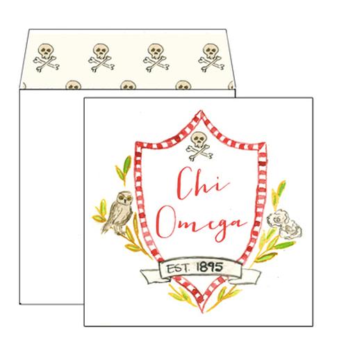Chi Omega Motif Greeting Card
