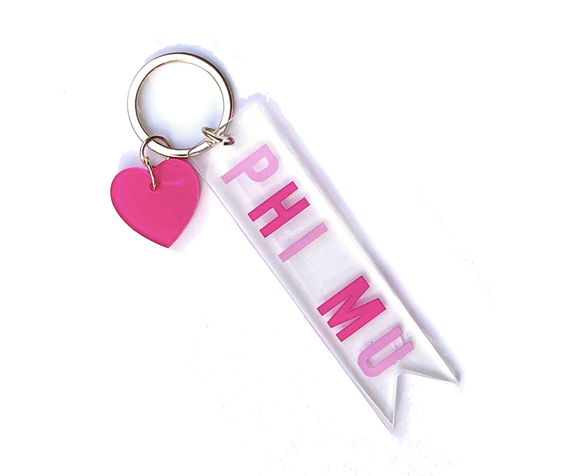 Phi Mu Acrylic Keychain