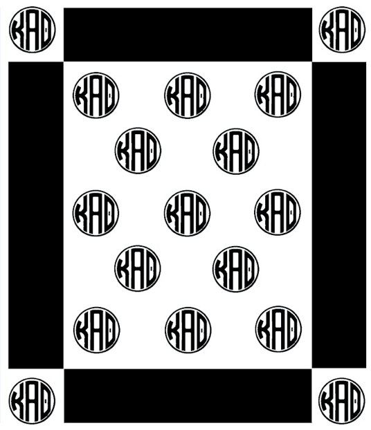 Kappa Alpha Theta Greek Letter Blanket