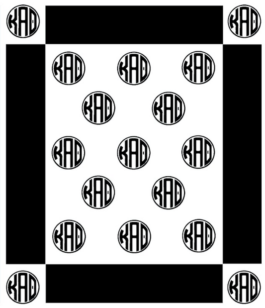 Kappa Alpha Theta Greek Letter Blanket