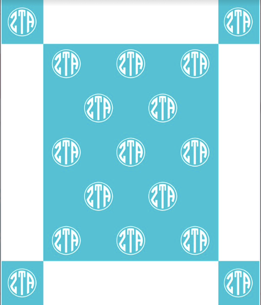 Zeta Tau Alpha Greek Letter Blanket