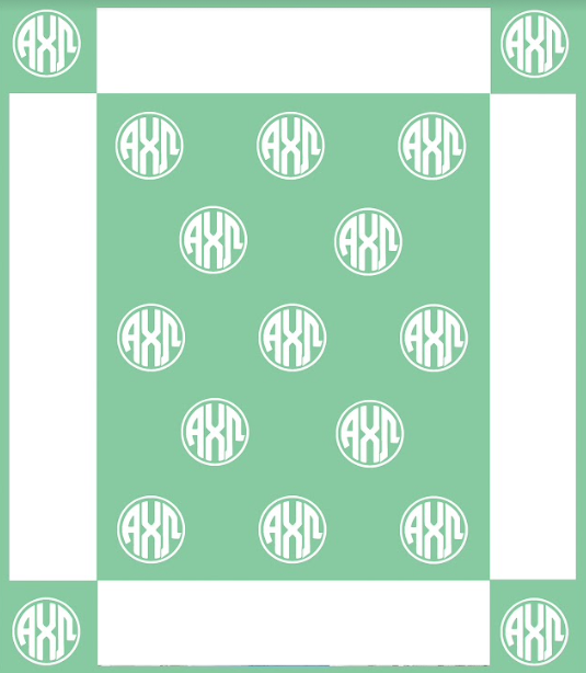 Alpha Chi Omega Greek Letter Blanket