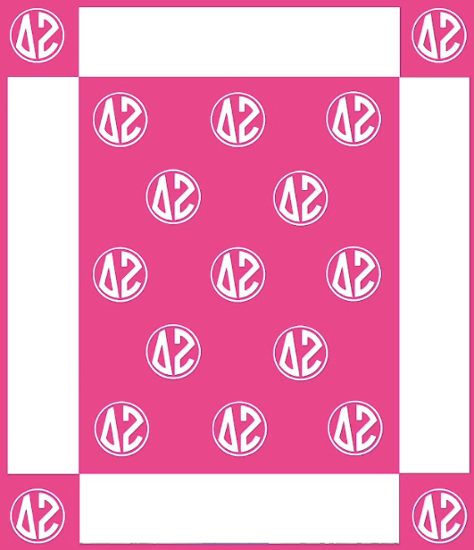Delta Zeta Greek Letter Blanket