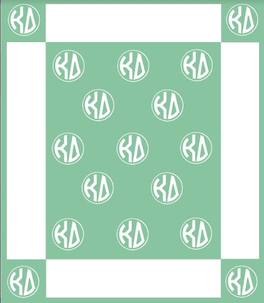 Kappa Delta Greek Letter Blanket