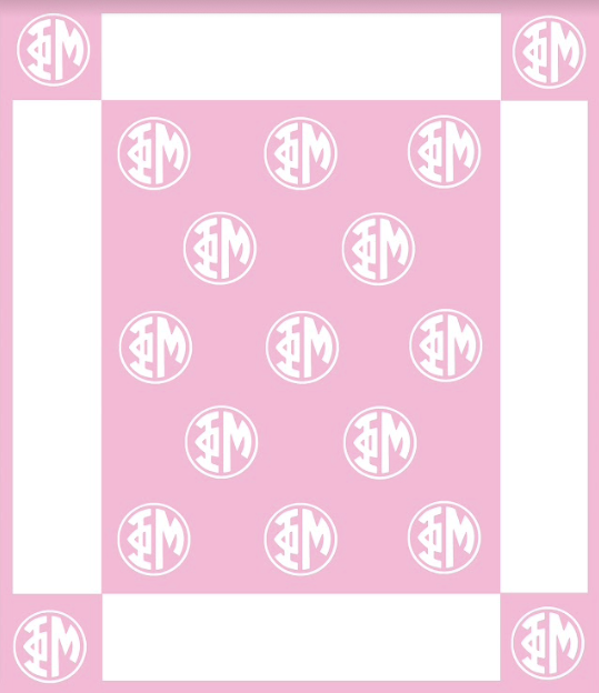 Phi Mu Greek Letter Blanket