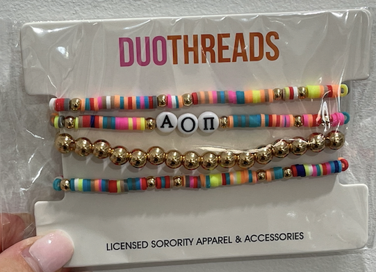 Alpha Omicron Pi Beaded Bracelets