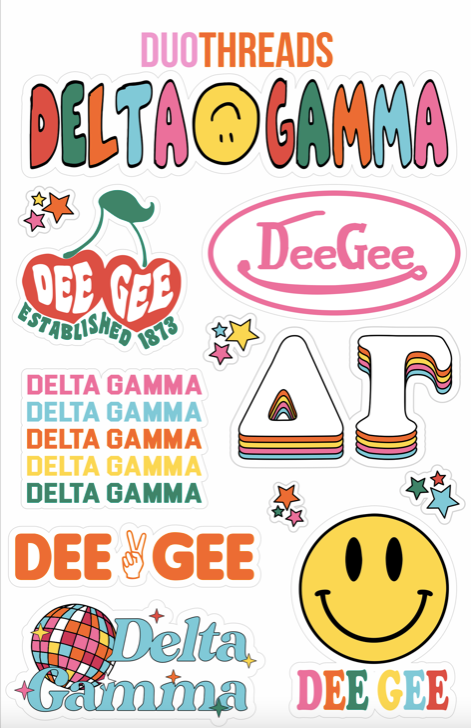 Delta Gamma Colorful Sticker Sheet